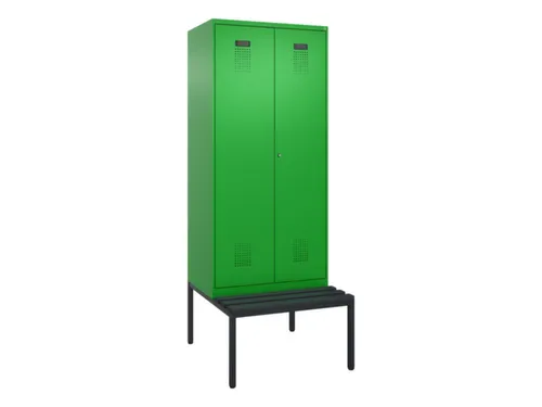 PBM-locker met bank,HxBxD 2120x800x815mm,2vak,vak B 400mm