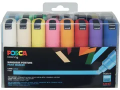 Posca Paintmarker PC-8K Brede punt 16 Stuks Assorti kleuren