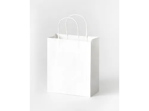 Tas met handvat Folia kraftpapier 110gr 18x21x8cm 20 stuks wit