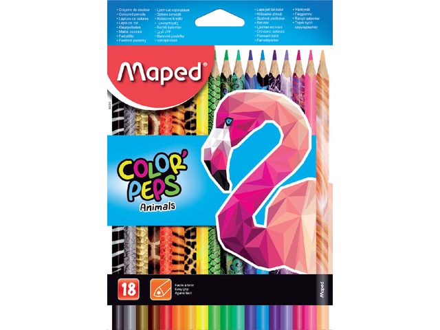 Kleurpotlood Maped Color'Peps Animals set á 18 kleuren | KleurpotlodenWinkel.nl