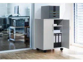 bijzetkast,HxBxD 748x528x400mm,grijs,2niveaus,1 OH - 5