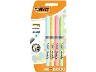 Markeerstift Bic grip pastel assorti blister à 4 stuks - 1