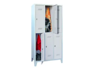 dubbeldekse locker,HxBxD 1850x900x500mm,3x2vak.,RAL7035,front RAL7035 - 2