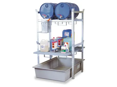 Aftapstelling 990x1250x1620mm V. 2x60l Vaten M. Bak 220l Rooster