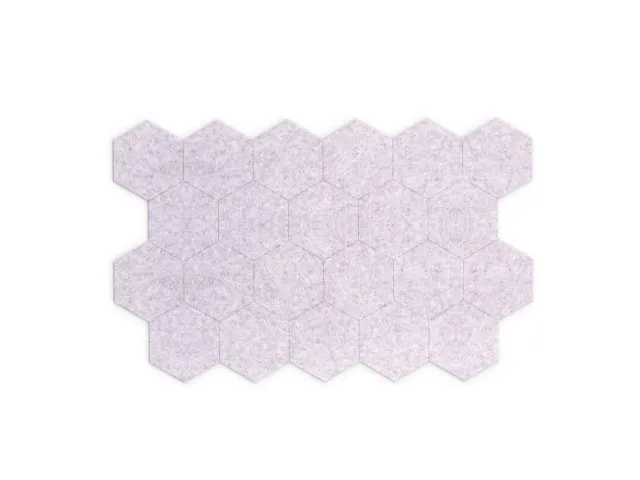 Akoestische PET-vilt Hexagon tegels lichtgrijs 30x26cm 22 stuks