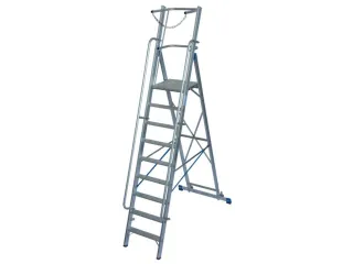 verrijdbare treden-platformladder eenzijdig 9treden stand H 2 1m - 6