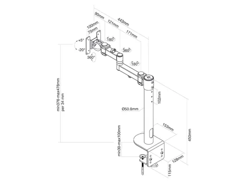 Fpma-d960blackplus Neomounts Monitorarm Zwart
