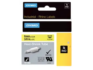 Labeltape Dymo 18054 Rhino industrieel krimpkous 9mm zwart op geel - 1