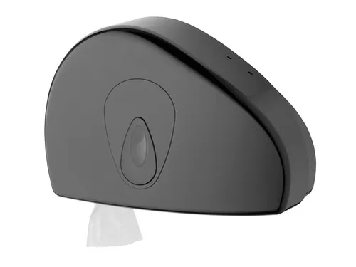 PlastiQline jumborol Toiletpapier dispenser mini+restrol Zwart