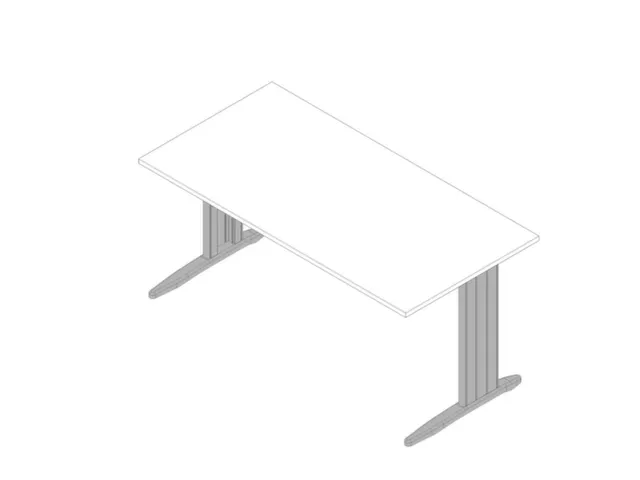bureau,HxBxD 730x1600x800mm,blad wit,C-voet aluminium
