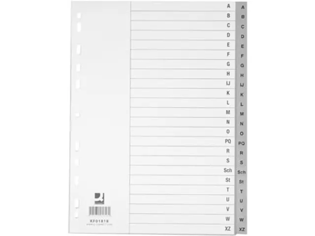 Tabbladen Set A-Z Met Indexblad PP A4 4-Gaats 24 Tabs Grijs
