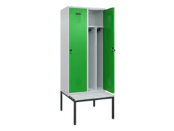 locker met bank,voor scheiding van kleding,HxBxD 2120x800x815mm,2vak