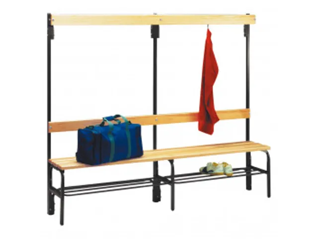 banc,HxLxP 450x2000x450mm,bois,structure acier RAL7035