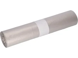 Vuilniszak 15 micron 80+40x140cm 240L HDPE Transparant Rol van 10 stuk - 3