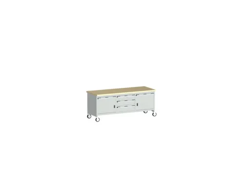 werkbank,verrijdbaar,HxBxD 840x2000x750mm,beukenblad,draagverm. 1200kg