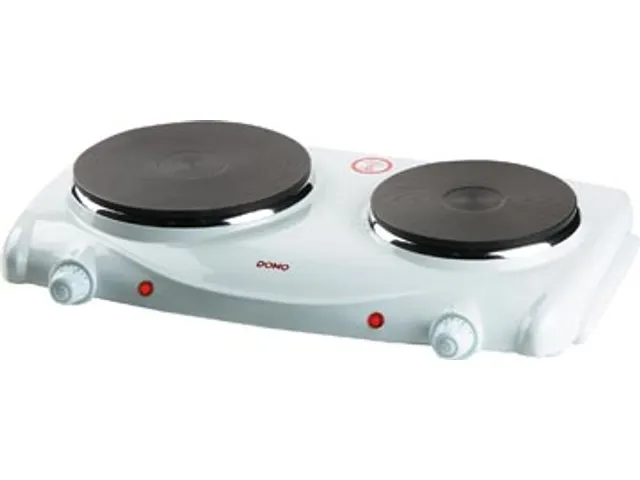 Elektrische Kookplaat 2 Pits 6 Standen 1000-1500W Wit