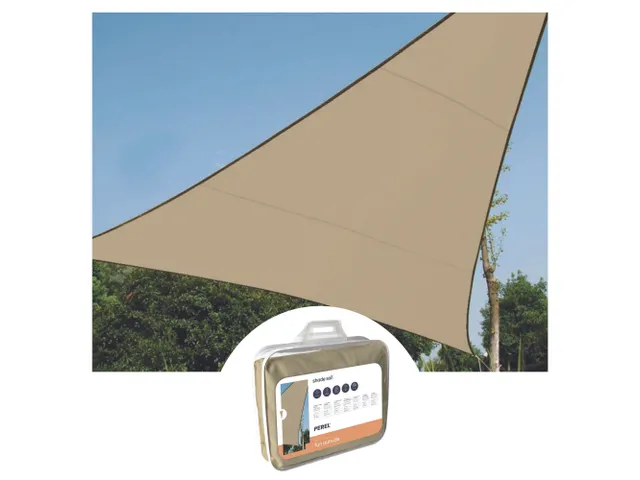 Voile solaire perméable triangulaire 3,6x3,6x3,6m Champagne
