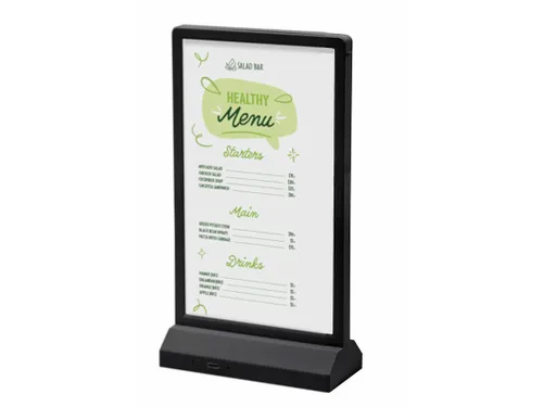 Verlichte Tafelstandaard T-Stand LED Dubbelzijdig DL 99x210mm Zwart
