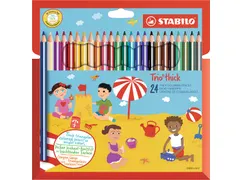 Trio thick crayon de couleur, étui de 24 pièces, assorti