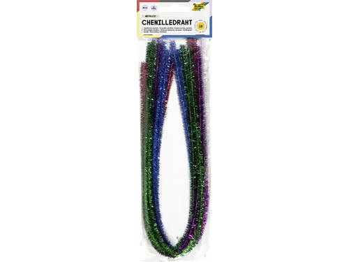 Chenilledraad Folia 50cm 8mm doorsnede 10 stuks metalic assorti