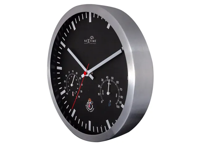 Horloge murale NeXtime RC Ø25cm aluminium noir