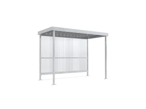 Rokersoverkapping 2360x2960x1580mm polycarbonaat 1 zij-en achterwand