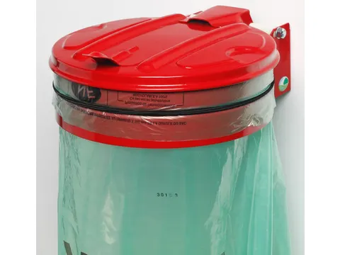Afvalverzamelaar 120 Liter Wand Plaatstaal Met Deksel Rood
