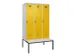 locker met bank,voor scheiding van kleding,HxBxD 2120x1200x815mm,3vak