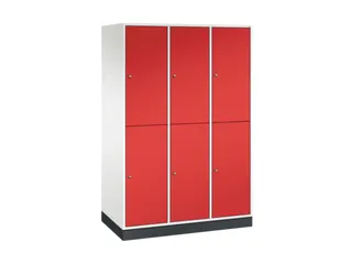 Dubbeldekse garderobekast,HxBxD 1950x1220x600mm,3x2vak.,vak B 360mm - 2