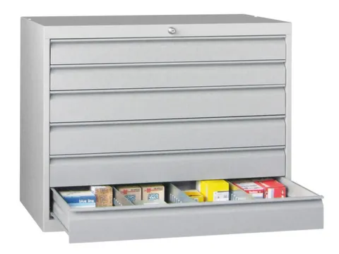 Ladenkast HxBxD 800x1023x600mm 6 Laden Ral7035