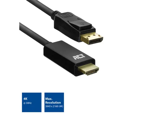 Kabel ACT DisplayPort naar HDMI 1,8 meter