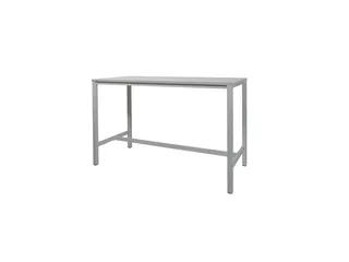 Domino Basic Statafel 160x80x110cm Grijs blad, Alu onderstel - 1
