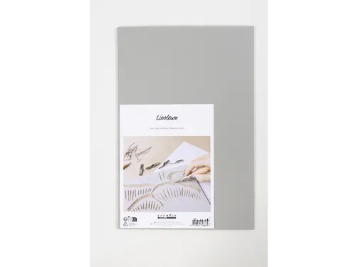 Creativ Company Linoleum 20x30cm dikte 3 mm, Grijs 2 stuks