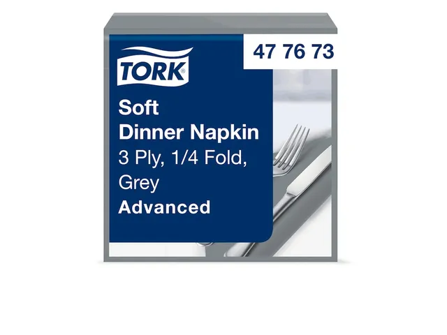 Tork 477673 Soft Dinnerservet Advanced Grijs 39x39cm