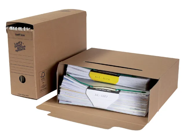 Archiefdoos Loeff 3030 370x260x115mm zuurvrij bruin