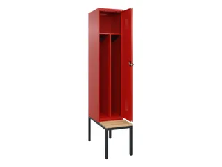 locker met bank,voor scheiding van kleding,HxBxD 2120x400x815mm,1vak - 1