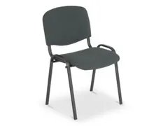 Bezoekersstoel,4Voeten Ovale Buis Zwart,Zitting Stof Antraciet