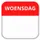 LabelLORD PL Dagetiket Woensdag 25x25mm Rood Flushlabel 1000 stuks