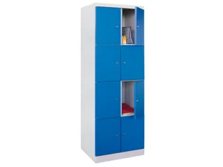 lockerkast,HxBxD 1800x600x500mm,2x4vakken,RAL7035,front RAL5012 - 2