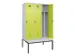 locker met bank,voor scheiding van kleding,HxBxD 2120x1200x815mm,3vak