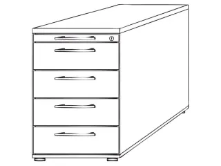 Mobiel Ladenblok Hxbxd 720-760x430x800mm Pennenlade 4laden Stanggreep - 3