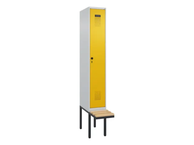 locker met bank,voor scheiding van kleding,HxBxD 2120x300x815mm,1vak