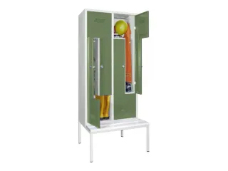 Z-garderobekast,HxBxD 2100x800x800mm,vak B 400mm,RAL7035,front RAL6011 - 2