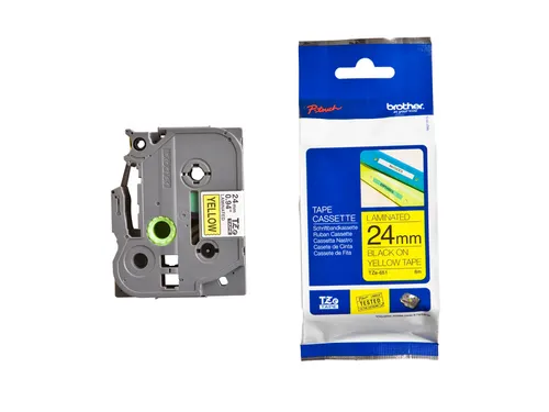 Labeltape Brother P-touch TZe-651 standaard 24mm zwart op geel