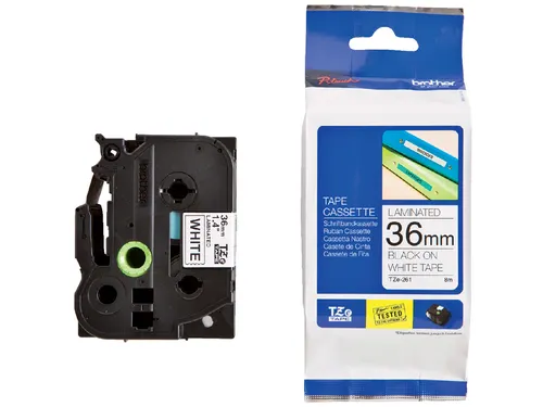 Labeltape Brother P-touch TZe-261 standaard 36mm zwart op wit