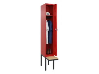 locker met bank,HxBxD 2120x300x815mm,1vak,vak B 300mm,draaigrendel - 1
