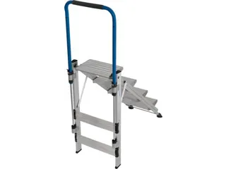 vouwtrapje,bordes H 950mm,eenzijdig,4treden,aluminium - 2