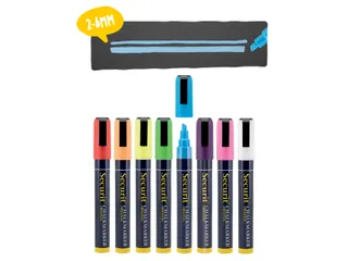 Krijtstift Securit Sma-510 Schuin Assorti 2-6mm Blister à 8st - 7