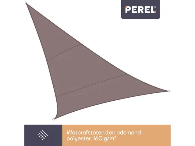 Zonnezeil Driehoek 3.6x3.6x3.6m Taupe