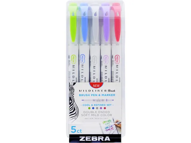 MILDLINER brushpen Cool en Refined 5x assorti kleuren dubbele punt